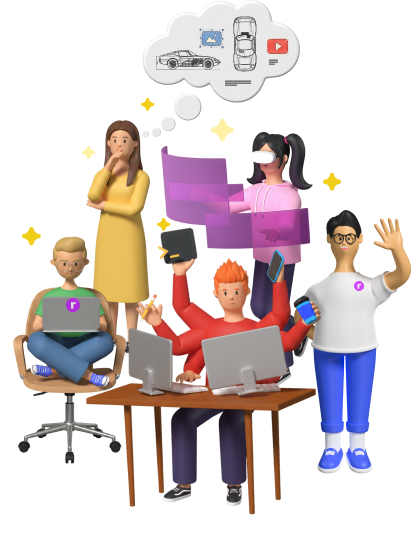 A team of educators and designers working together